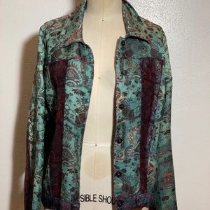 Teal Paisley Blouse